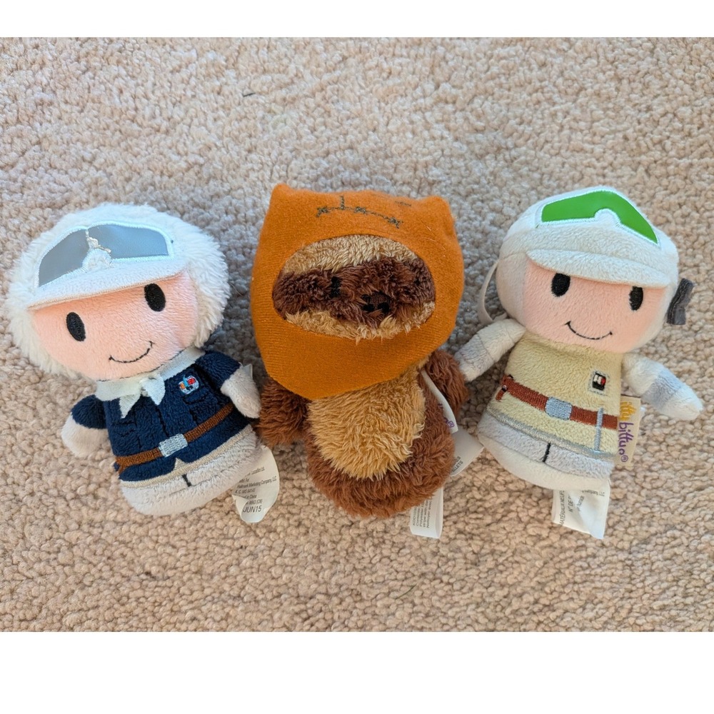 Hallmark Itty Bittys Star Wars Hoth Luke Han Solo Wicket Ewok Plushโ Lot Flaw